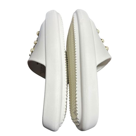 Kenneth Cole Mello Faux Pearl Studded Platform Slip On Slides NEW  Size 10 - Picture 8 of 10